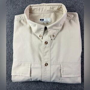 Tilley Mens Short Sleeve Utility Travel Safari Shirt Size 2XL Beige